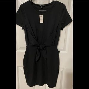 Express Black Tie Front T-Shirt Dress